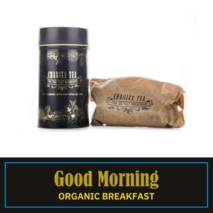 Good Morning Organic Breakfast Tea with Charity Tea Signature tin