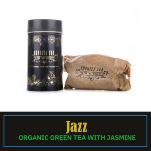 Jazz Organic Jasmine Green Tea with Charity Tea Signature tin