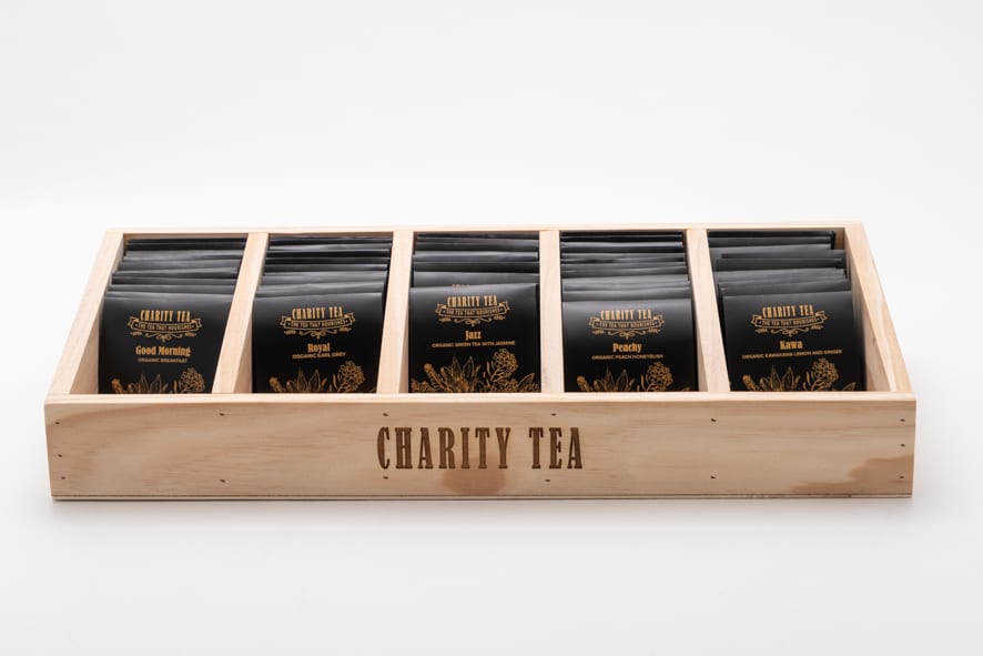 PositiviTeas™ Charity Tea™ Signature Range, 100 Single serve Tea bags with  Display Box - Charity Tea